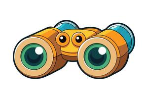 Colorful cartoon binoculars illustration with bright design and playful details, perfect for outdoor or adventure themed graphics vector