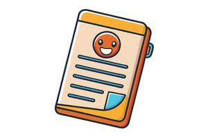 Playful contract mascot illustration with expressive features and vibrant colors, symbolizing legal or business agreement concepts vector
