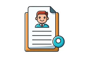 Cute and colorful contract agreement character illustration with a cheerful expression on a white background, ideal for business concepts vector