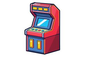 Brightly designed arcade gaming console illustration, perfect for vintage game themes and entertainment related designs vector