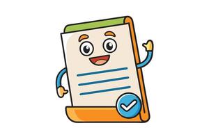 Adorable cartoon contract and pen character emphasizing agreement, collaboration, and friendly business partnerships vector