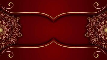 A red and gold background with an ornate design video