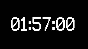 2 minute countdown timer with white digital timer suitable for time management concepts, schedules, and deadlines, blogs, or social media posts video