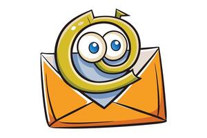 Adorable envelope character with happy face design, perfect for representing email, messaging, or online communication concepts vector