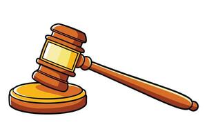 graphic of a classic judge's gavel with polished wooden texture and vibrant design, perfect for legal or auction related themes vector