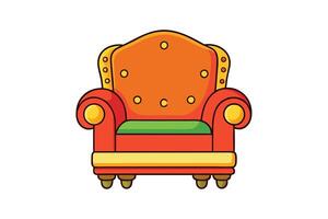 Bright and modern armchair graphic design with detailed buttoned upholstery and bold color contrast vector