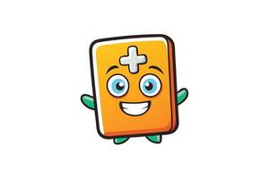 Adorable orange cross shaped character with animated expressions and a glossy finish, designed for health, gaming, or fun digital projects vector