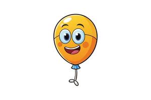 Charming cartoon balloon character with a smiling face, bright colors, and a glossy design, ideal for party decorations and kids' themes vector