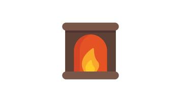 Fire Place animated icon with alpha channel. Perfect for project and Explainer video