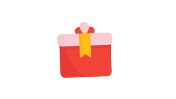 Christmas Present animated icon with alpha channel. Perfect for project and Explainer video