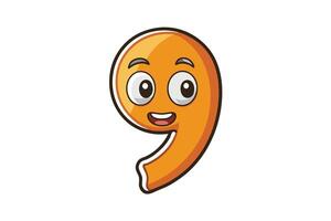 Playful and creative illustration of a cartoon style quotation mark with a smiling face on a bright and colorful background vector