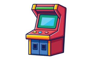 Vibrant arcade machine artwork capturing the essence of classic gaming, ideal for nostalgic and entertainment projects vector