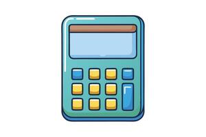 Colorful cartoon calculator icon featuring vibrant buttons and a digital screen, isolated on white background, perfect for educational concepts vector