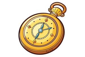 Elegant vintage style pocket watch illustration showing precise clockwork design and ornate artistic craftsmanship vector