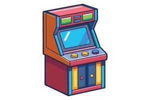 Retro gaming machine illustration featuring colorful buttons and screen, a perfect choice for retro gaming lovers vector
