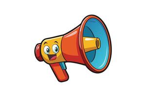 Vibrant and playful megaphone design, ideal for graphic elements in advertising, announcements, and social media content vector