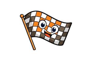 Happy checkered flag character design for racing or competition themes, showcasing vibrant colors and playful expression vector