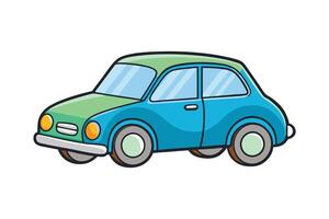 Stylized cartoon car artwork with bright colors and simple detailing, ideal for graphic design, posters, and fun automotive concepts vector