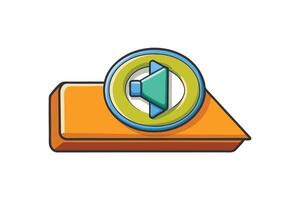 Colorful volume control icon with modern design, featuring bold colors and geometric elements for UI, apps, and multimedia projects vector