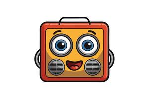 Cartoon illustration of a colorful speaker with vibrant design on a white background, ideal for audio related projects and designs vector