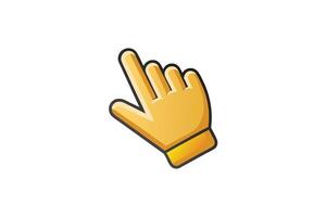 Bright and detailed hand cursor illustration, ideal for digital interface, web navigation, and pointing gesture concepts vector