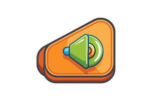 Creative sound icon with vibrant orange and green color scheme, perfect for user interface design, media controls, and web graphics vector