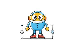 Creative cartoon illustration of a social distancing icon with vibrant colors and a friendly character design for health awareness vector