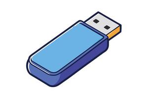 Cute and colorful USB drive icon in vibrant tones, perfect for digital, storage, and tech themed creative projects vector