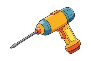 Creative illustration of an electric screwdriver with a playful design, ideal for handyman or tool related concepts vector