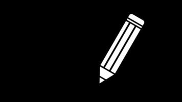 Animation of writing pencil icon. 3 variants of drawing with a pencil. Pencil draws a line, which then disappears. Alpha channel. Notes, reminders. video
