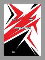 A red, black and white abstract geometric design vector