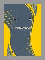 A gray and yellow abstract jersey design vector