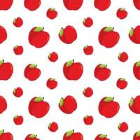 Seamless pattern of red apples on a white background.Suitable as a background or textile. vector