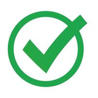 Green check mark icon. vector