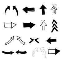 Collection of hand drawn arrows. Minimalistic set. vector