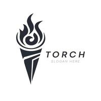 Torch logo design template vector