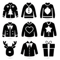 Christmas sweater icons set vector