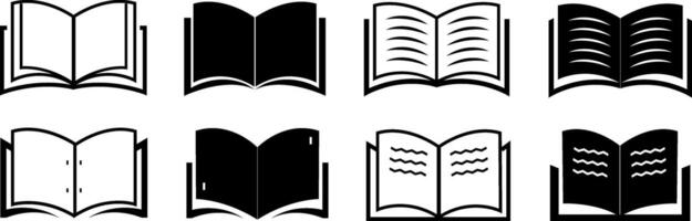 Set of book icons. Flat and line book element collection. Clip art business llustration design vector