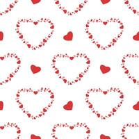 Seamless pattern with red hearts on a white background vector
