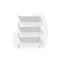Flat illustration of empty store shelf. Minimalist design concept representing out of stock items, no products available, or empty inventory. for e commerce, retail, and business related projects vector