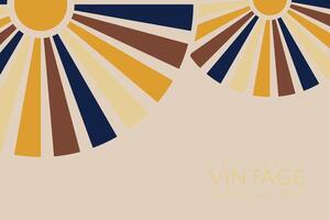 Retro background with sunburst illustration vector