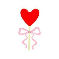 Heart-shaped decoration with pink ribbon perfect for celebrations or special occasions vector