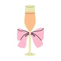 Celebrate with a sparkling drink adorned with a pink bow for special occasions vector