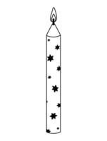 Decorative candle with star patterns at a festive celebration vector