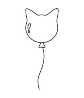 Cute cat balloon illustration in minimalistic style showcasing playful design vector