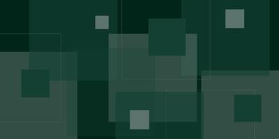 Abstract green background. Square geometric design on dark color. Modern overlapping paper cut futuristic background illustration. Eps10 vector