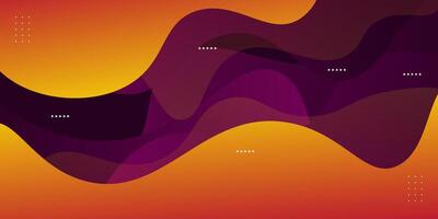 Abstract 3D background colored waves with orange and purple gradient colors in the background. eps10 vector
