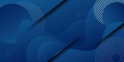 Modern blue geometric business banner design. Creative banner design with wave shape and lines as template. Simple horizontal banner. Eps10 vector
