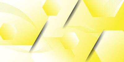 Bright yellow 3D abstract background with hexagon shapes. Hexagon and line pattern illustration with simple look. Eps10 vector