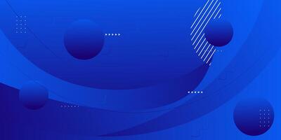 Blue geometric business banner design. Creative banner design with curved shapes and lines as template. Simple horizontal banner. Eps10 vector